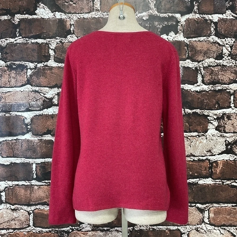 Fiona Sweater Women's M Medium Red 100% Cashmere Lightweight Pullover